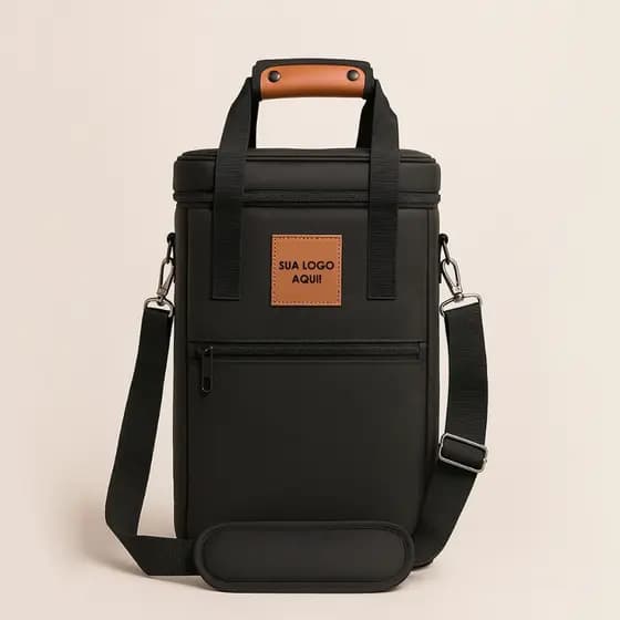 Wine Bag Bolsa Personalizada de Vinho Porta 4 Garrafas Taças Não Vaza Térmica Alça de Ombro Luxo
