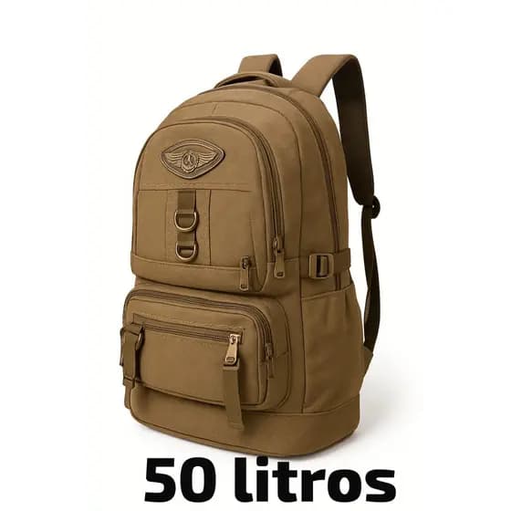 Mochila De Lona knv Passeio Grande Capacidade 50L Resistente e Reforçada Unissex