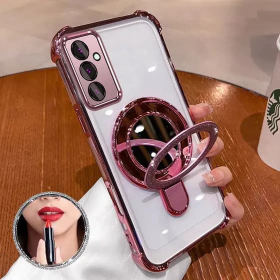 Capa Para Samsung A16 A17 Novo Suporte Com Função De Espelho De Maquiagem material Importado À Prova De Choque Caso Maci