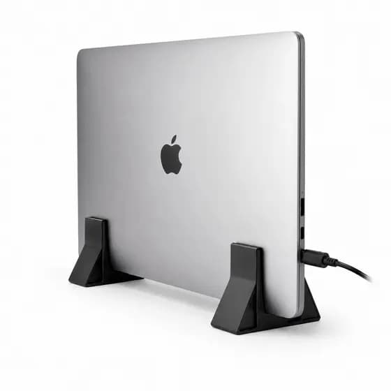 Suporte para Notebook na Vertical Preto Compacto Estável e Ideal para Organização