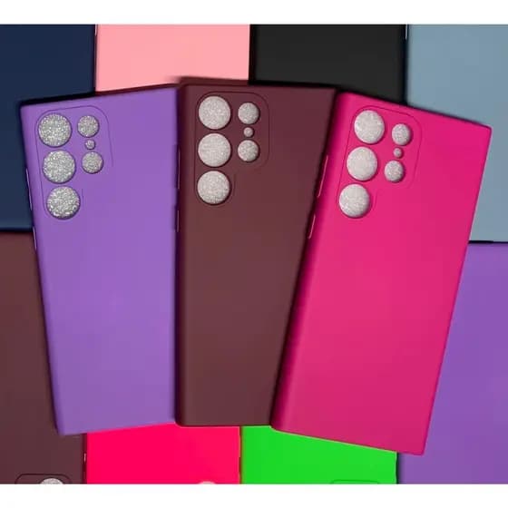Capa Case Silicone Colorida Resistente Aveludado/Capa Transparente Anti Impacto Samsung S21 Ultra