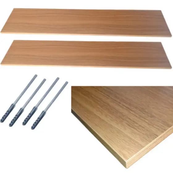 Kit 2 Prateleiras MDF Louro Freijó 90x15 Suporte Invisível Luxo Remessa Imediata