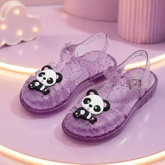 Sandália Infantil Feminina com Gliter – Confortável Molinha Macia Papete Menina Brilho