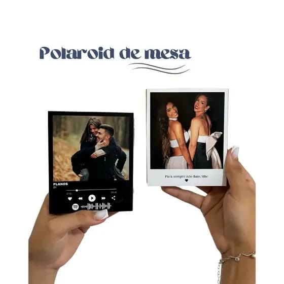 Polaroid de mesa- porta retrato - presente de casal