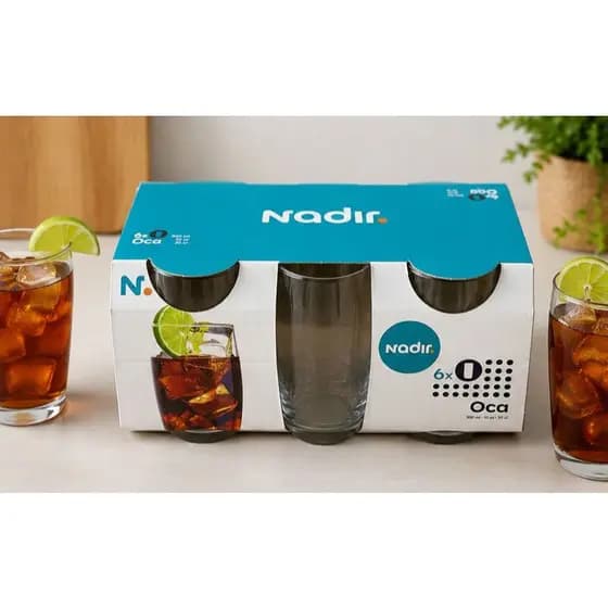 Jogo de Copos de Vidro Transparente 300ml Nadir
