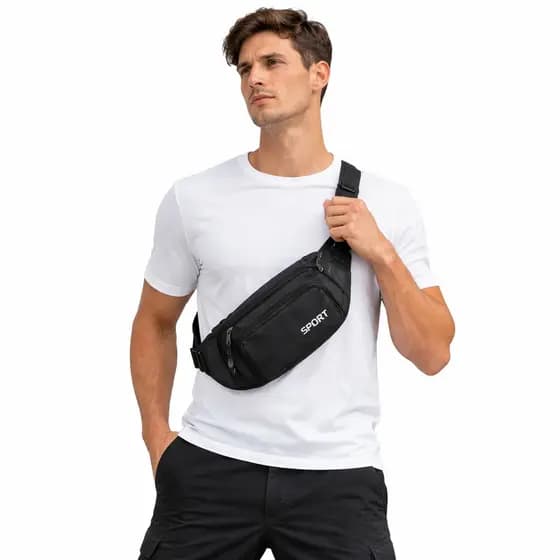 Bolsa Tiracolo Pochete Masculina De Cintura Reforçada Bolsa Tiracolo Impermeável Multiuso Motoqueiro