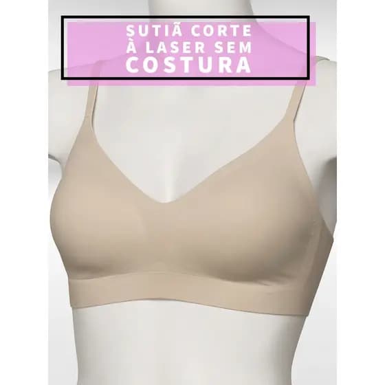 Sutiã Corte a Laser com Bojo Removível – Sem Costura, Conforto Garantido