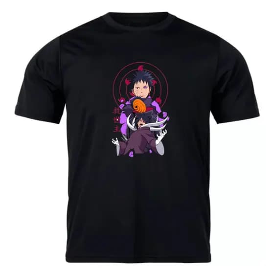 Camiseta Lançamento Obito Uchiha Tecido de Alta Qualidade 100% Algodão