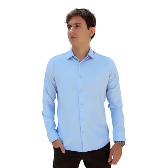 Camisa Social Masculina Slim Spandex Pronta Entrega