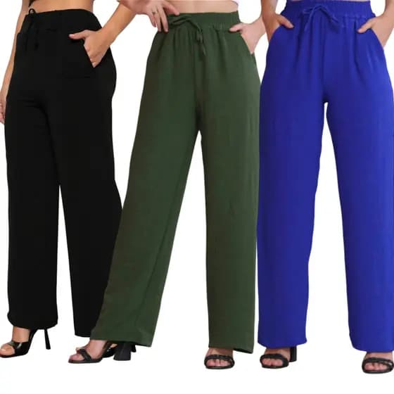 Calça pantalona feminina duna cintura alta