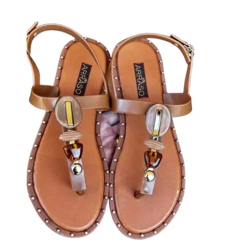 Sandália Feminina - Estilo Rasteirinha - Detalhes de Pedras, Confortável, Elegante