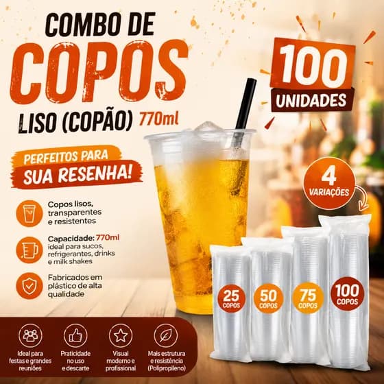 25~100 COPOS PREMIUM 700ml COMBO PARA FESTA copão whisky drink Chopp cerveja vitamina festa junina