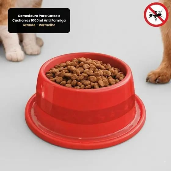 Comedouro Anti Formiga 1000ml para Cachorros e Gatos Grande