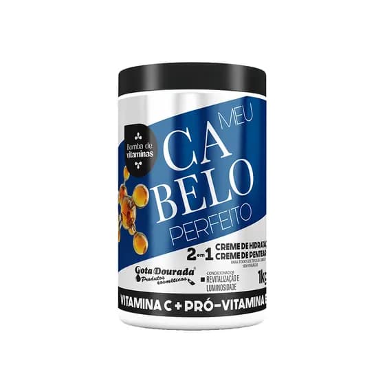 Creme de Hidratação Meu Cabelo Perfeito Gota Dourada - Vitamina C + Vitamina B5