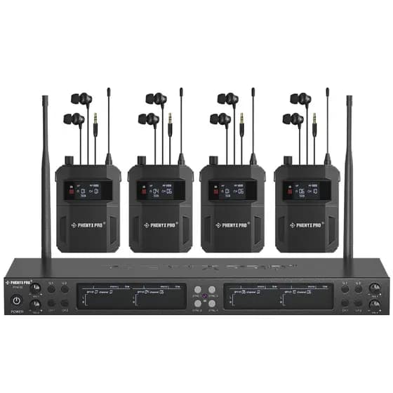 Phenyx Pro PTM-33 sistema de monitor intra-auricular sem fio quad channel 500 mhz/900mhz