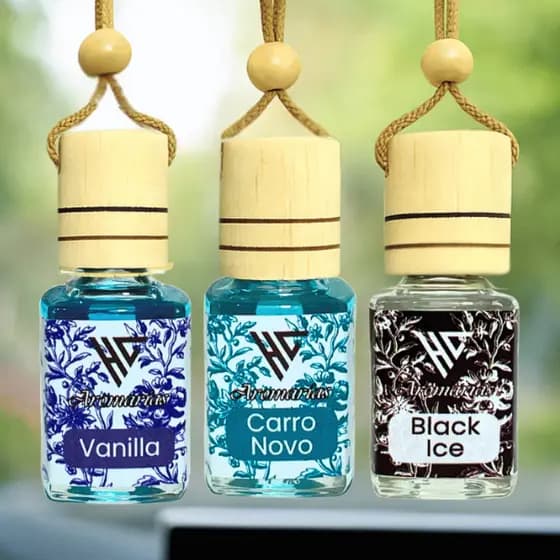 Cheirinhos de Carro Hominicar Kit 3 Unidades - Pingentes 10ml Aromatizante Veiculares Automotivos