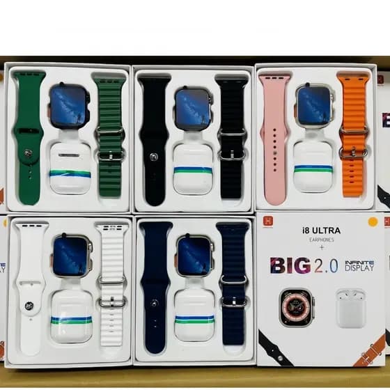 Smartwatch I8 Ultra 2-Em-1 Relógio Inteligente Bluetooth Fone De Ouvido Conjunto