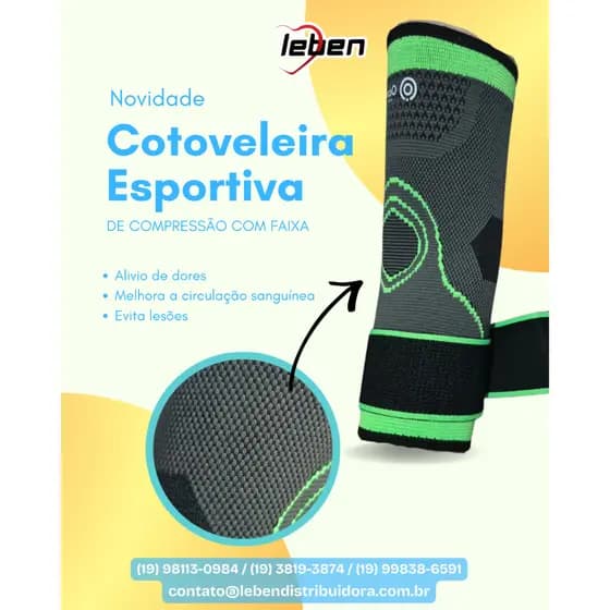 Cotoveleira Ajustável Compressão Ortopédica Esportes Academia Fitness.