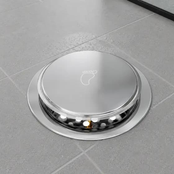Ralo Click Inteligente em Metal Inox 10x10/15x15 Cromado Piso Banheiro Redondo