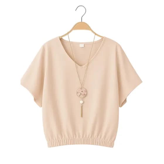Blusa Básica Plus Size Tecido Duna Gola V com Elástico – Casual e Moderna