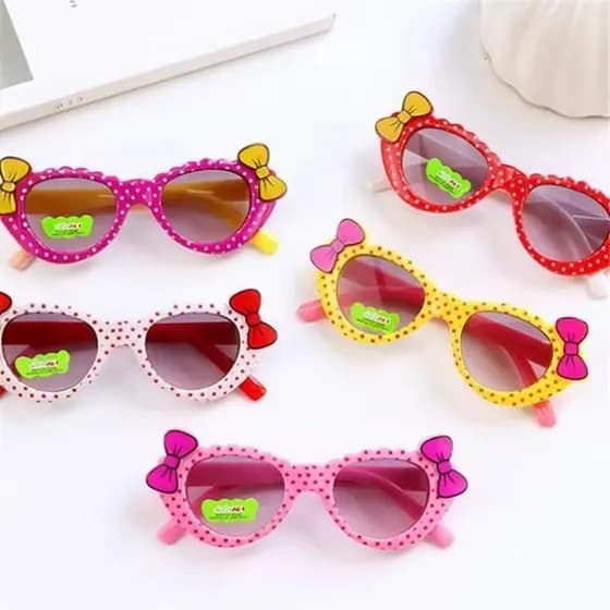 Oculos de Sol infantil modelo bolinha com laço Óculos novos para crianças