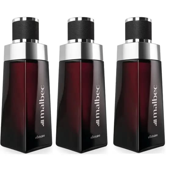 Kit 3 Perfumes Masculinos Malbec Nacional 100ml