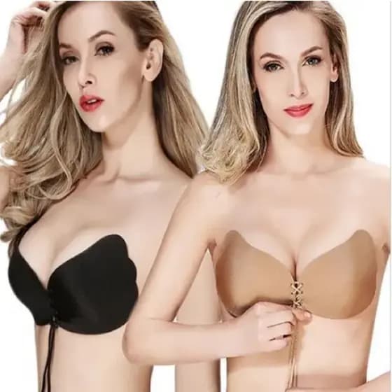 Sutia Sutien Top Adesivo Invisível para Sutiã Levanta Seio Push Up Silicone