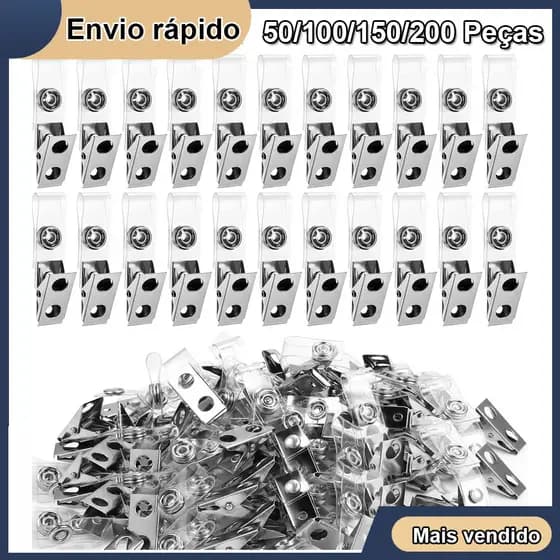 clipes de crachá de metal com tiras clipes de etiqueta de nome seguros para cartões de identificação e porta-crachás