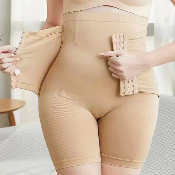 Short Cinta Modeladora Fechamento Em Colchete Pós Parto Pós Cirúrgico