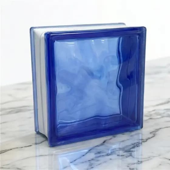 Tijolo Bloco de Vidro Inowar Azul 19x19 Ondulado — Estilo, privacidade e luz para sua obra!
