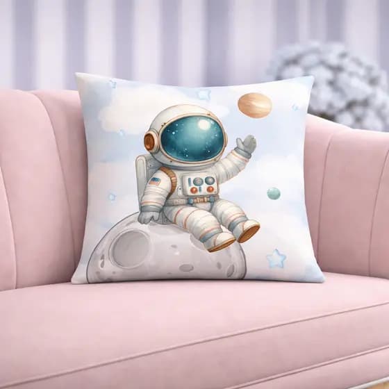 Capa Para Almofada Decorativas de Luxo, Estilo Moderno Astronauta Galaxia Amor Sublimadas 45x45
