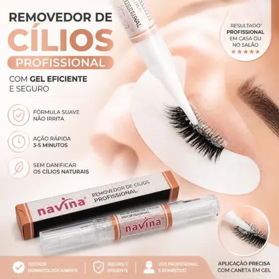 Caneta Gel Removedor De Cola Para Cílios Navina 10g