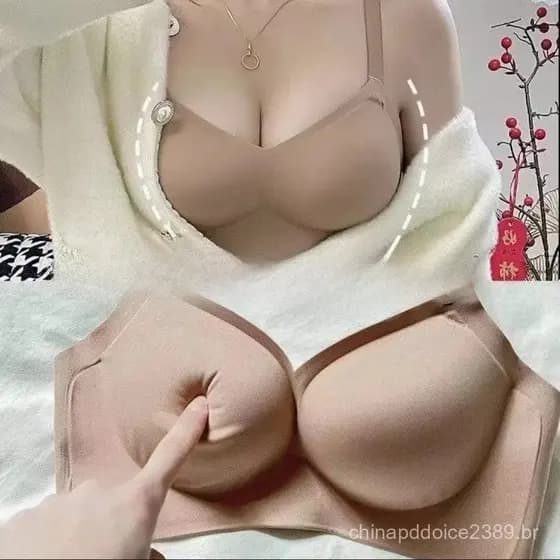 Expansão externa copo fixo roupa íntima espessada Push-up seios pequenos parecem grandes e confortáveis sem anel de aço