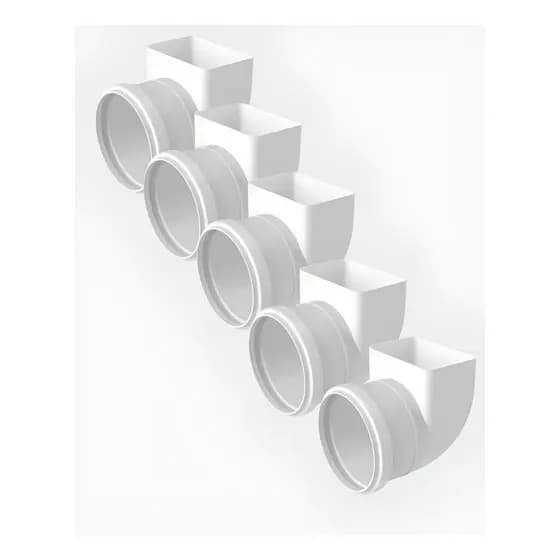 Kit 5 Joelho Para Calha 100mm Transição Retangular Cotovelo, Para Captação de Água. Envio Imediato.