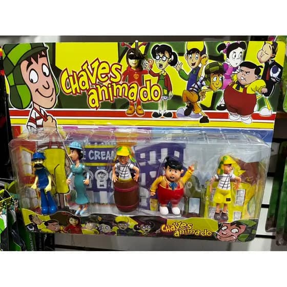 Kit 5 Bonecos Turma Do Chaves Animado Brinquedo Infantil
