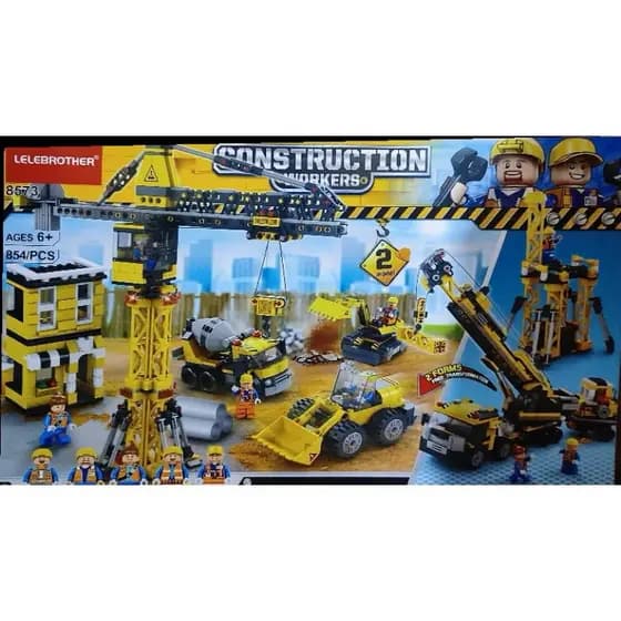 Blocos de Montar Gigante Mega Construção 854 Peças Torre Caminhão Guindaste Realista Construtor mega lego gigante