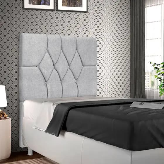 Cabeceira Solteiro Cama Box 90cm Analu Tecido Linho Strass