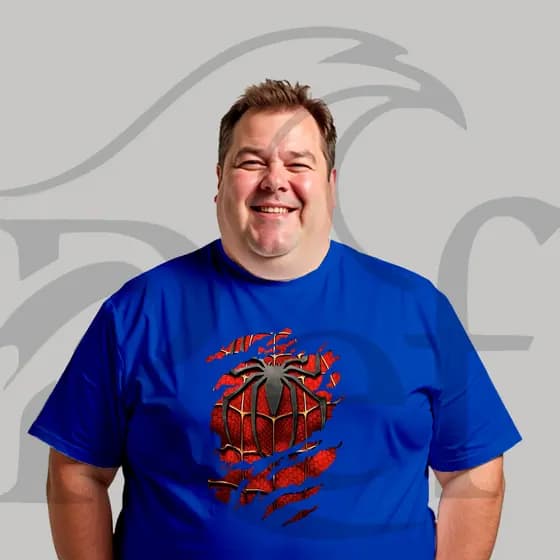 Camiseta Camisa Plus Size Streetwear Aranha Filme Unissex Malha Penteada Algodão Premium