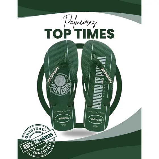 Chinelo Palmeiras Top Times Verdão Havaianas Original