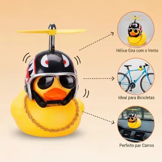 Patinho Com Capacete Hélice E Luz LED Bike E Moto