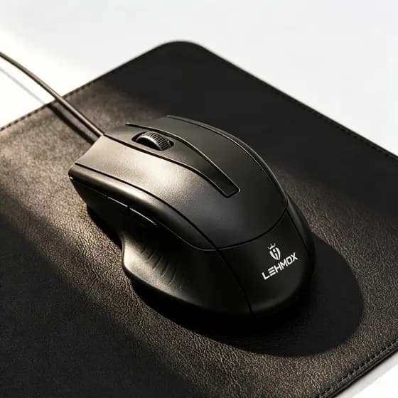 Rato com Fio USB Óptico Design Ergonômico Cabo 1,2m Compatível com Notebook PC Desktop MacBook