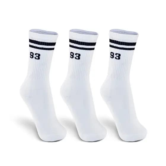 Meia Cano Alto QIX 93 Preto e Branco - 3 Pares