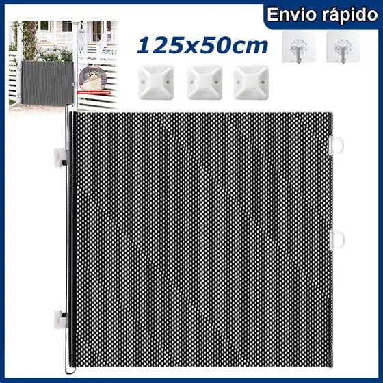 Portão Grade Tela Retrátil Ajustável Extensível 50x125cm Bebês Pet Cachorros Caes Crianças