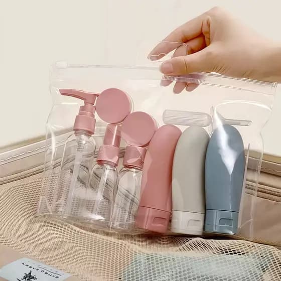 Kit 11 Garrafas Viagem Para Produtos Higiene Pessoal Recipientes Tamanho Aprovados Pela TSA