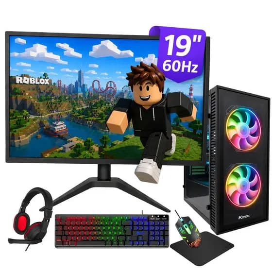 PC Completo Gamer i5 3ª Gen GPU GT730 4GB SSD 256GB Memória 8GB RAM + Monitor 19" e Kit Gamer