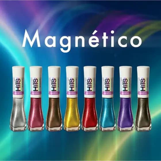 Kit Esmaltes Magnético + Ímã | Nail Art 3D | Efeito Olho de Gato | Lançamento Exclusivo