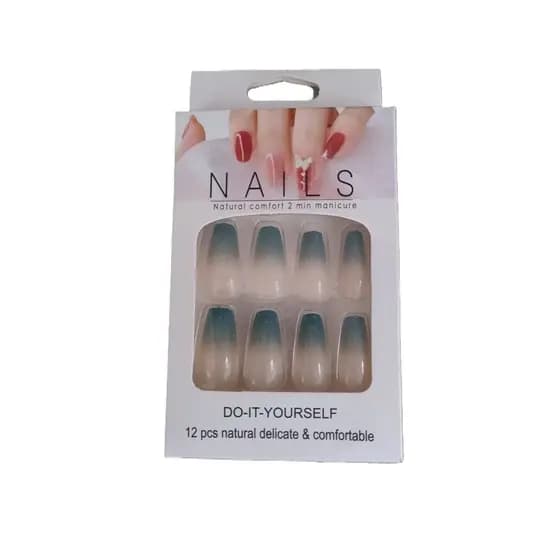 Unhas Postiças Bailarina com Cola Inclusa – 12 Peças para Look Elegante e Rápido