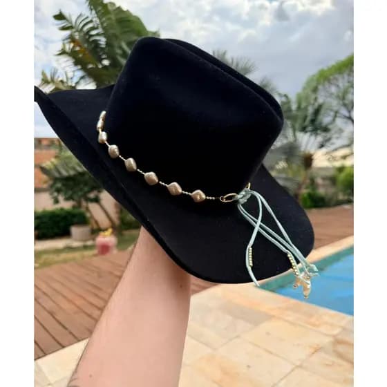 Bandinha de Chapeu Country Moda Boiadeira Feminino Estilo Country NÃO ACOMPANHA CHAPÉU