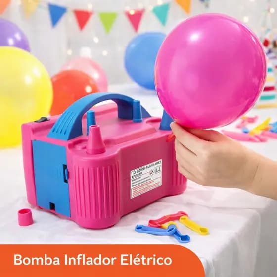 Bomba Inflador Elétrico Máquina Encher Bexiga 2 Bicos 220V