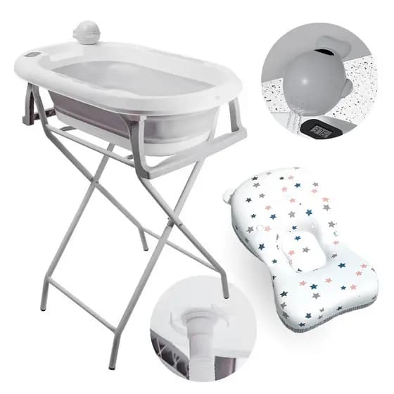 haosin Banheira Dobrável Com Suporte E Acessórios YPB188 Cinza Yuupi